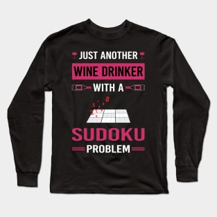 Wine Drinker Sudoku Long Sleeve T-Shirt